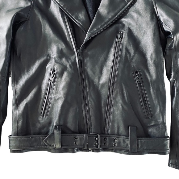 IRO Men’s Aronew Black Leather Biker Jacket NWT - Picture 6 of 12